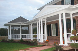 Porch posts and railings by L & J Pool, Fence & Deck Company