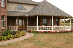 Porch posts and railings by L & J Pool, Fence & Deck Company