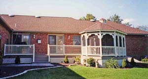 Deck, railing, and garden accent project by L & J Pool, Fence & Deck Company