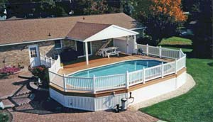 Above ground pool by L & J Pool, Fence & Deck Company