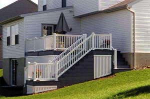 Deck, stairs, posts, and railings by L & J Pool, Fence & Deck Company