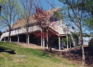 Deck posts and railings by L & J Pool, Fence & Deck Company