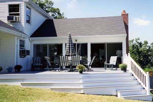 Deck stairs and railing by L & J Pool, Fence & Deck Company