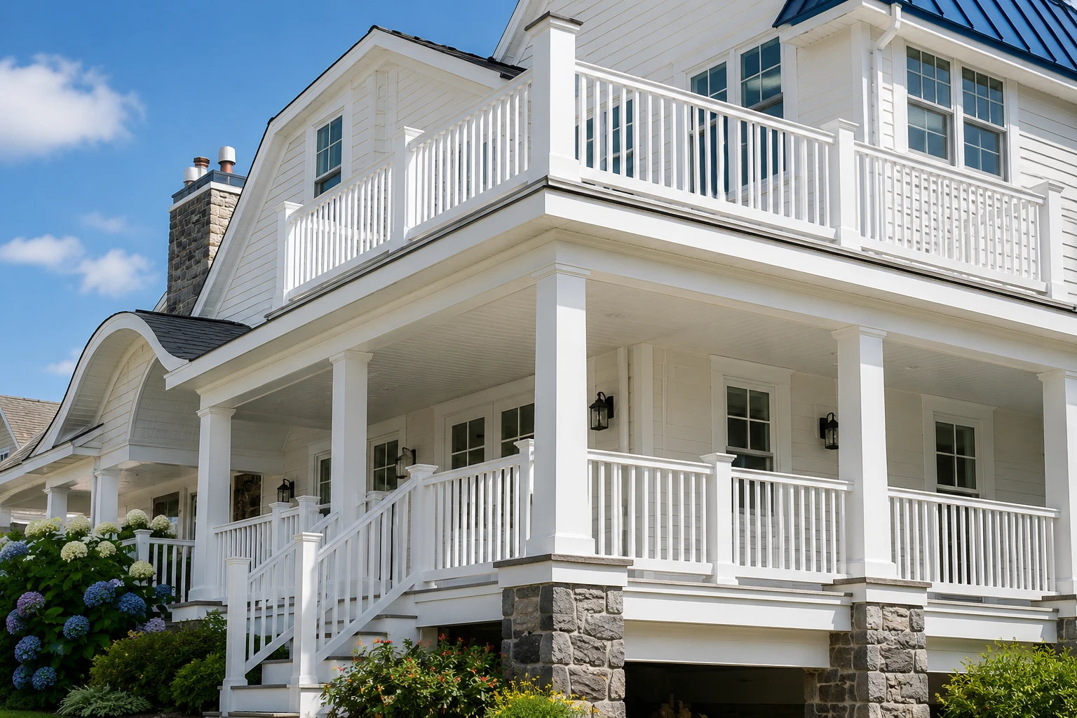 Finished porch and deck railing system